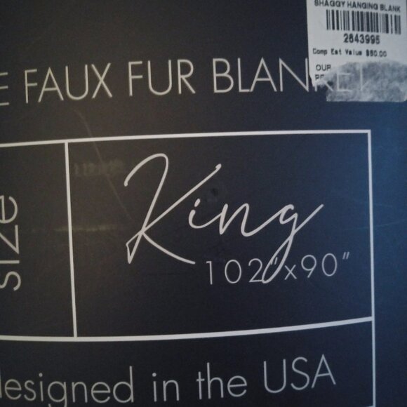 Artisan 34 King Size Blanket Long Faux Fur - Picture 4 of 7